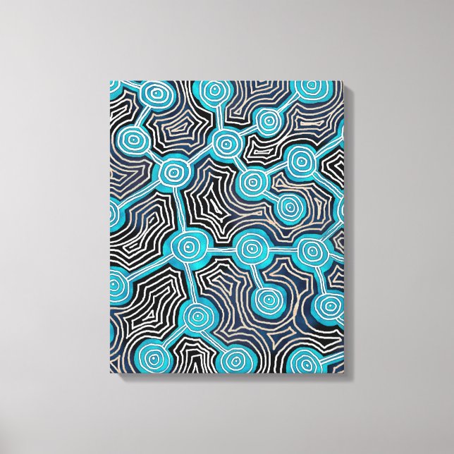 Toile Motif abstrait de style aborigène Lignes de vie (Recto)