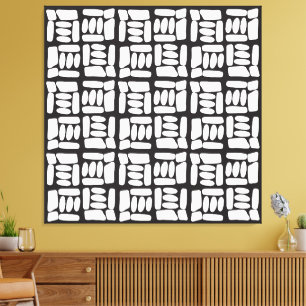 Toile Motif Abstrait Élégant Noir & Blanc