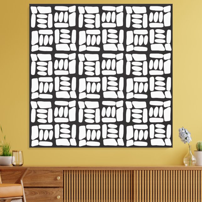 Toile Motif Abstrait Élégant Noir & Blanc (Insitu(Salon))