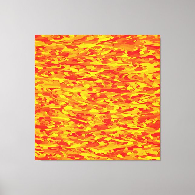 Toile Motif Abstrait orange rouge jaune (Recto)