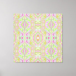 Toile Motif Abstrait Trippy Retro Rose et Lime Green