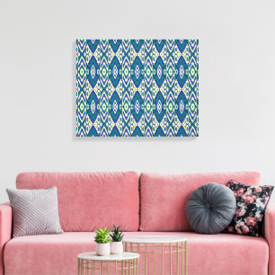 Toile motif bleu et vert avec un arrière - plan blanc