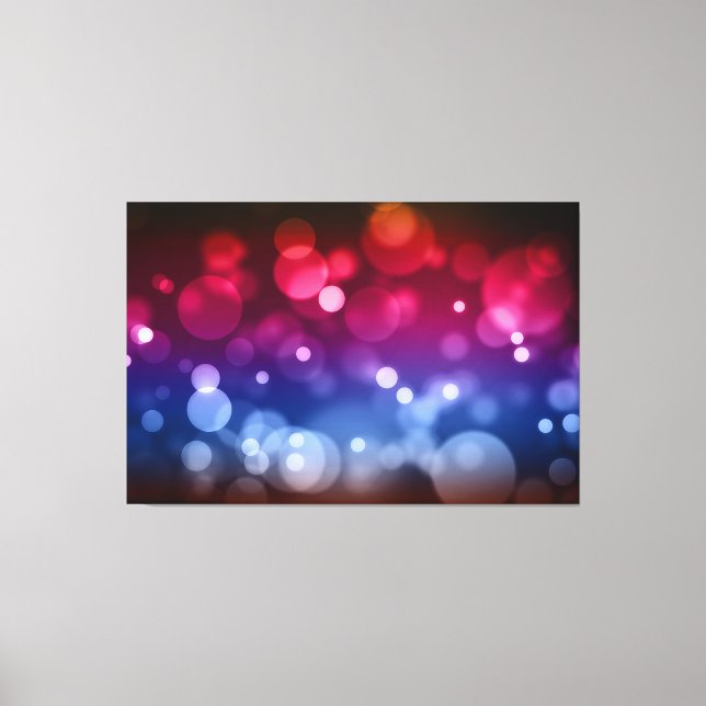 Toile Motif Bokeh Rouge, Violet, Bleu & Marron (Recto)