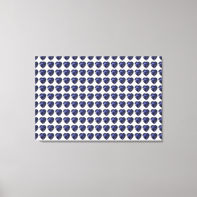 Toile Motif Cœur Bleu (Recto)