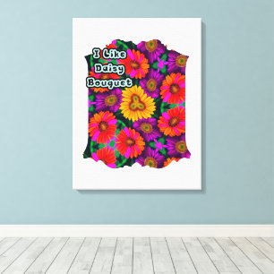 Toile Motif coloré Daisy Bouquet