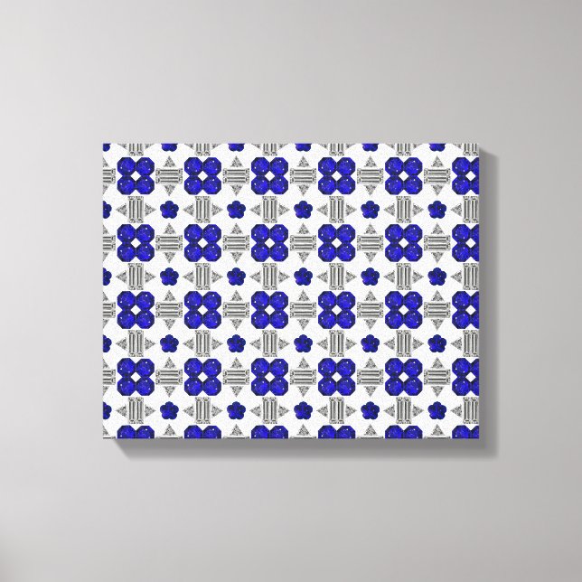 Toile Motif Croix Bleue (Recto)