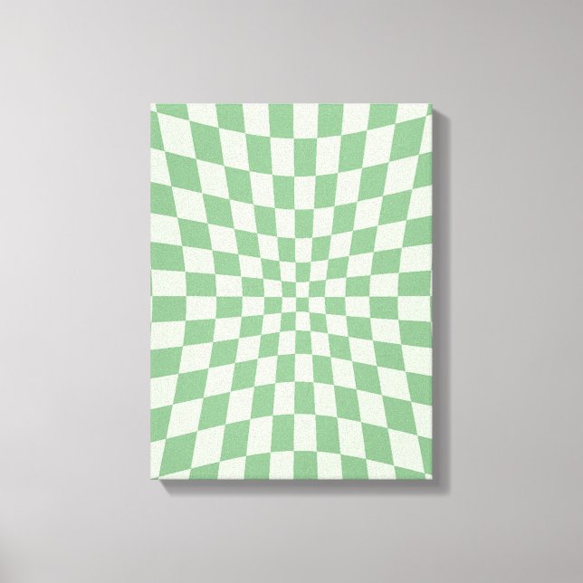 Toile Motif damier vert déformé (Recto)