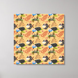 Toile Motif d'animaux aquatiques   vie sous-marine en me