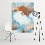 Toile Motif d'art Abstrait de peinture à fusion industri<br><div class="desc">Belle sienne contemporaine et brun foncé, beige taupe, turquoise et ardoise bleu, blanc et gris, les touches géométriques de pinceau masculin de couleur grise peint motif. Design coloré, élégant, élégant et éclectique pour l'architecte d'intérieur artistique, le décorateur artistique, le populaire branché, style rétro vintage ou abstrait amateur de motifs géométriques...</div>