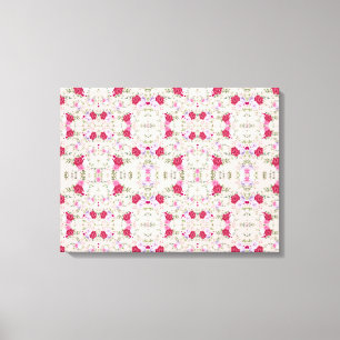 Toile Motif d'art floral moderne rose rouge