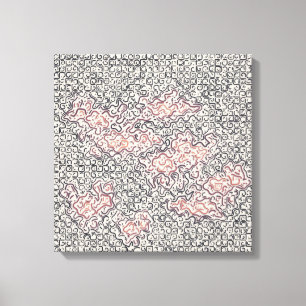 Toile Motif d'art rétro de corde torsadée colorée abstra
