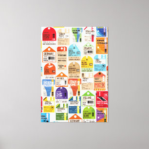 Toile Motif de billets de voyage vintage.