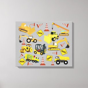 Toile Motif de camions de construction