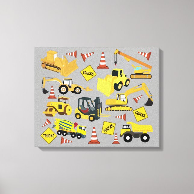 Toile Motif de camions de construction (Recto)