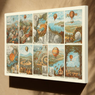 Toile Motif de cartes de collecte à air chaud vintage