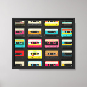 Toile Motif de cassette rétro – Musique vintage 