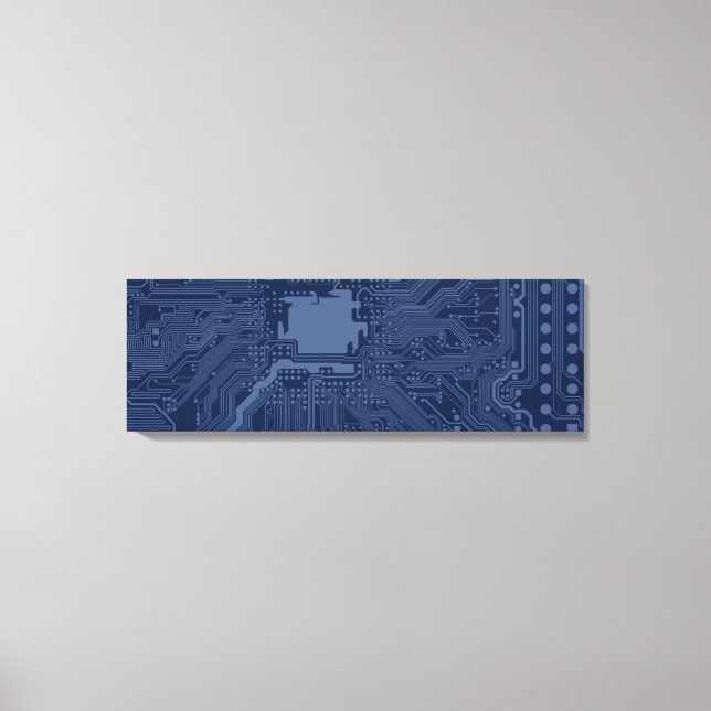 Toile Motif de circuit Geek bleu (Recto)
