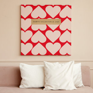 Toile Motif de coeur romantique et rouge moderne