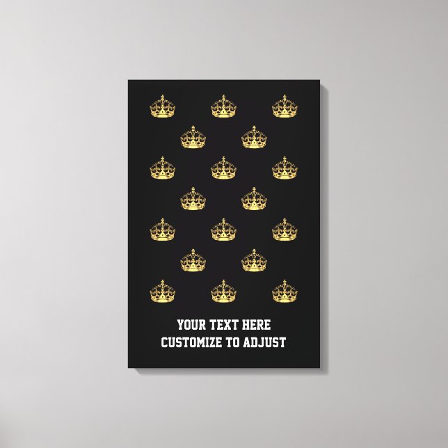 Toile Motif de couronne noir et or (Recto)