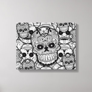 Toile Motif de crânes de sucre