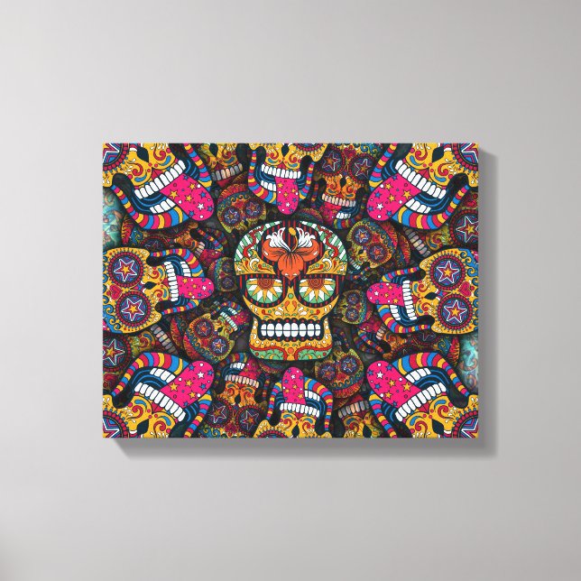 Toile Motif de crânes de sucre (Recto)