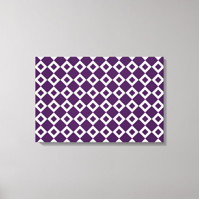 Toile Motif de diamants violet et blanc (Recto)