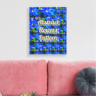 Toile Motif de fleurs bleues profondes