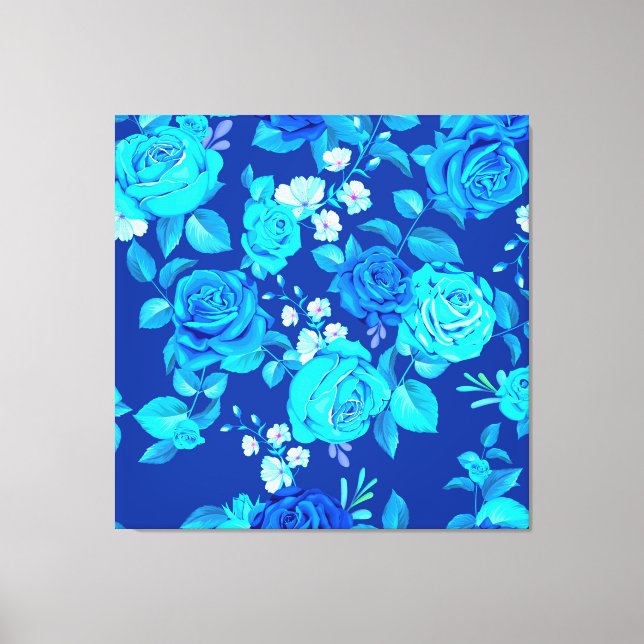 Toile Motif de fleurs de rose bleue classique-87600 (Recto)