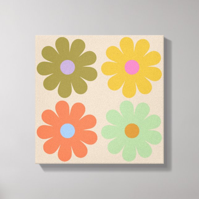 Toile Motif de fleurs pastel vintage simple (Recto)