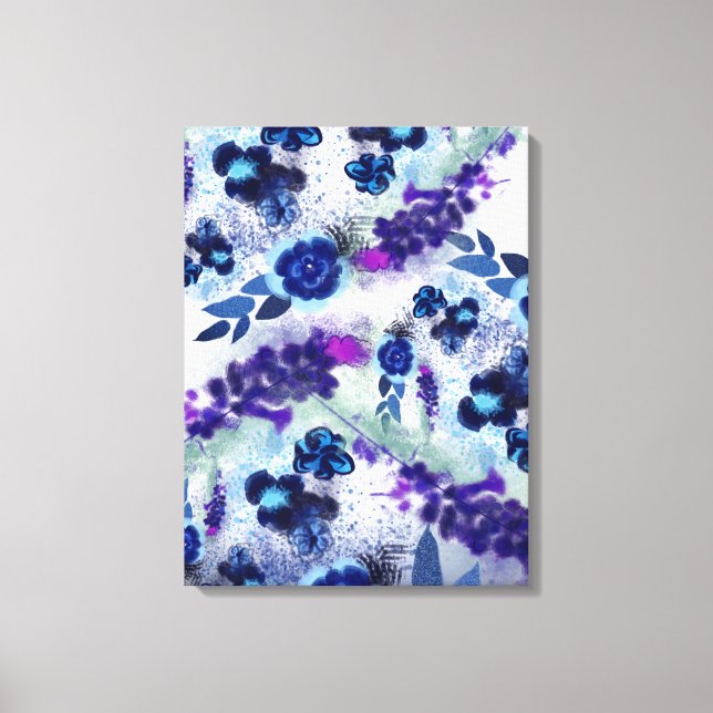 Toile Motif de fleurs violettes bleues (Recto)
