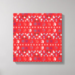 Toile Motif de flocon de neige moderne Red Christmas