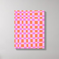 Motif de formes À damiers Abstraites en rose