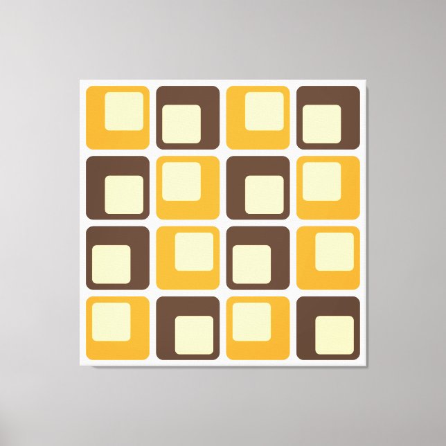 Toile motif de formes Carré rétro les années 70 (Recto)