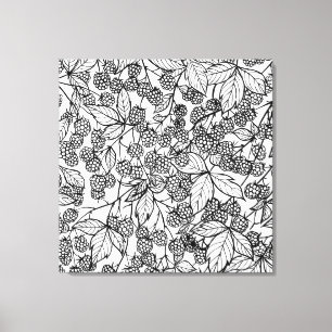 Toile Motif de framboises dessinées à la main