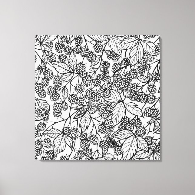 Toile Motif de framboises dessinées à la main (Recto)