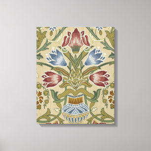 Toile Motif de papier peint floral brodé de William Morr