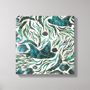 Toile Motif de poisson stingray et squelette Abalone