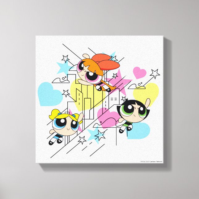 Toile Motif de Powerpuff Girls Townsville (Recto)