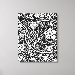 Toile Motif de vigne de raisin noir et blanc de William