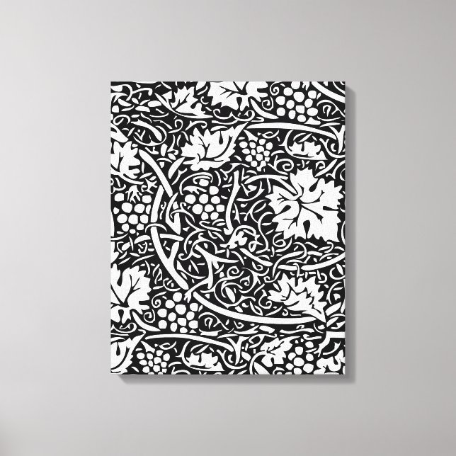 Toile Motif de vigne de raisin noir et blanc de William  (Recto)