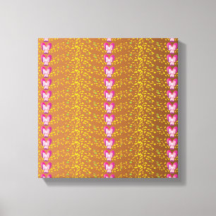 Toile motif de violets vintages de bronze et rose