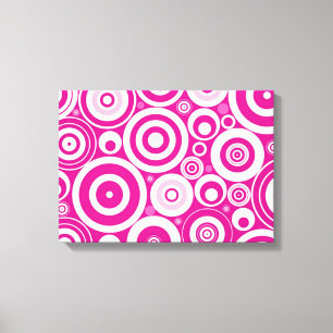 Toile Motif des cercles rétro roses