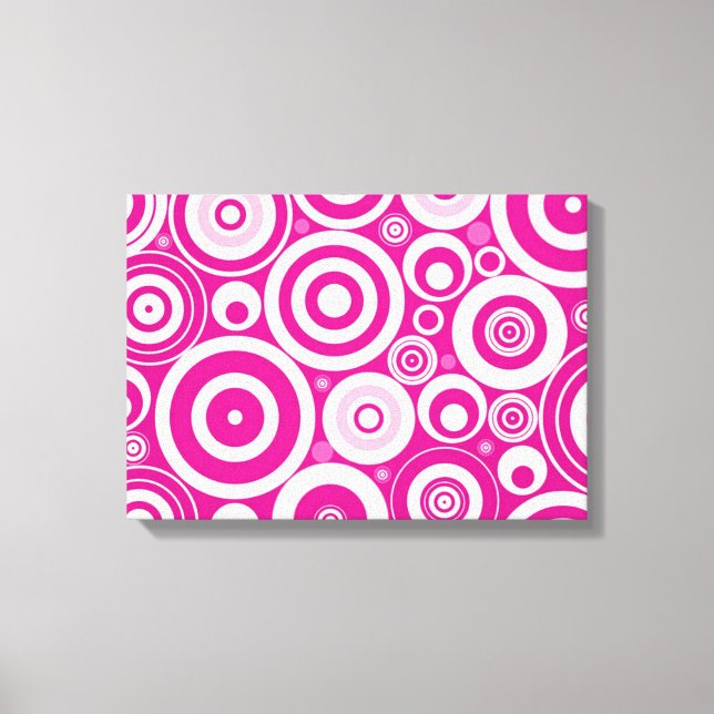 Toile Motif des cercles rétro roses (Recto)