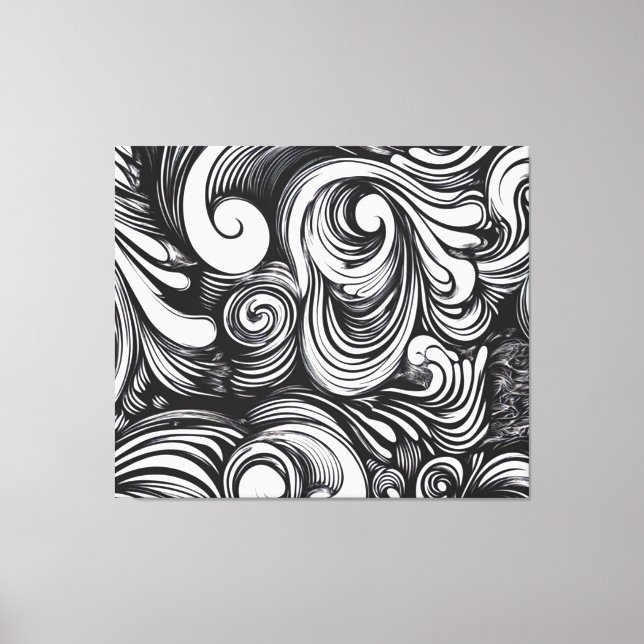 Toile Motif Des Flèches Noires Et Blanches (Recto)