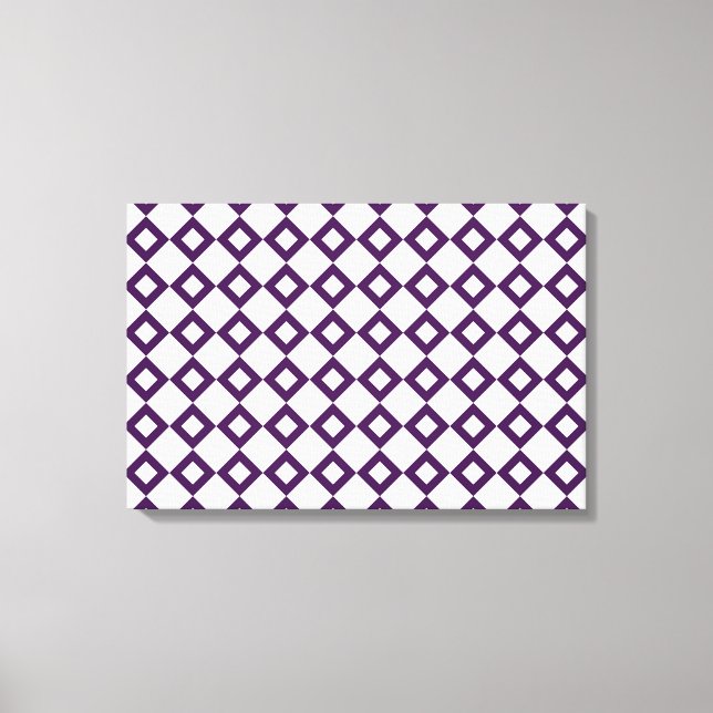 Toile Motif diamant blanc et violet (Recto)