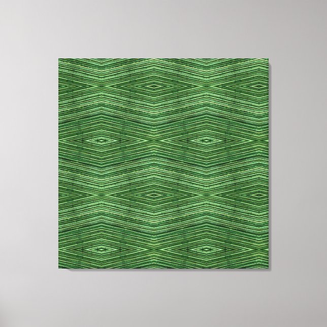 Toile Motif Diamant moderne en bambou vert (Recto)