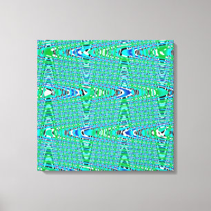 Toile Motif d'onde Abstrait bleu vert