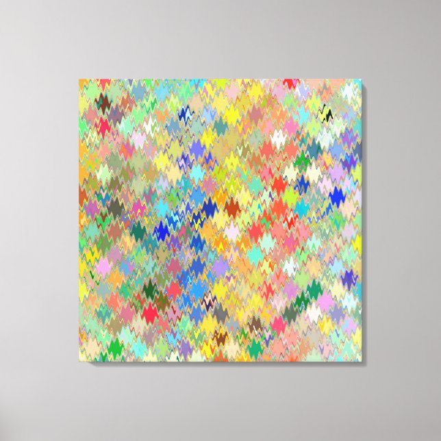 Toile Motif d'onde mosaïque multicolore #8 (Recto)