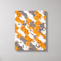Motif en diagonale du chat noir blanc gingembre