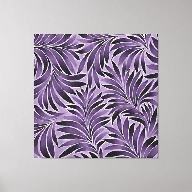 Toile Motif Feuille génial à Lilac et Grey (Recto)